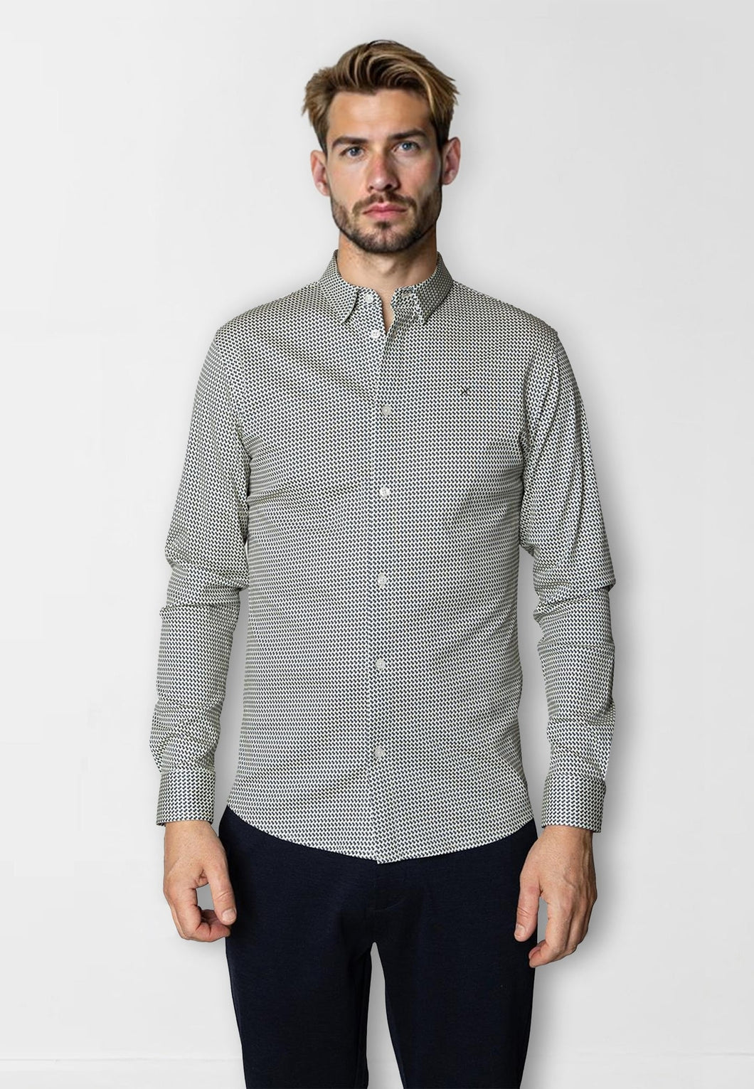 Clean Cut Copenhagen Clean Formal AOP Shirt Green