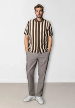 Load image into Gallery viewer, Clean Cut Copenhagen Daniel Shirt Ecru Brown Stripe
