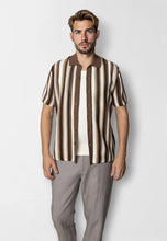 Load image into Gallery viewer, Clean Cut Copenhagen Daniel Shirt Ecru Brown Stripe
