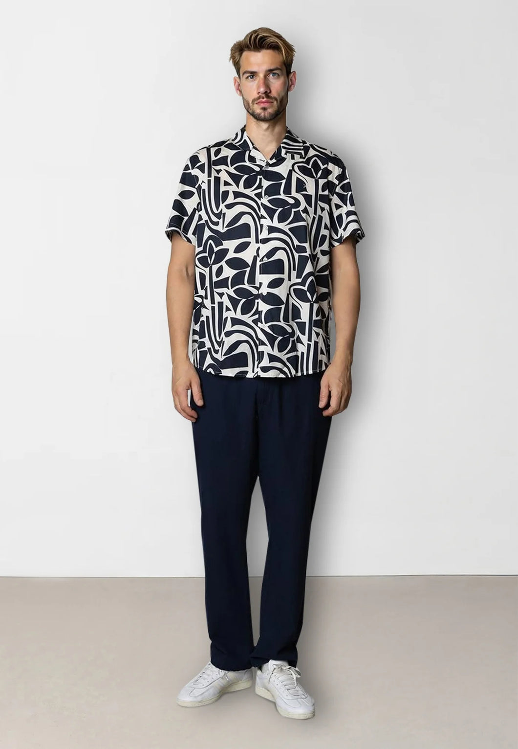 Clean Cut Copenhagen Bowling Noah Shirt Navy
