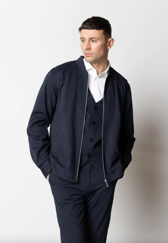 Clean Cut Copenhagen Brendon Jersey Zip Jacket Navy